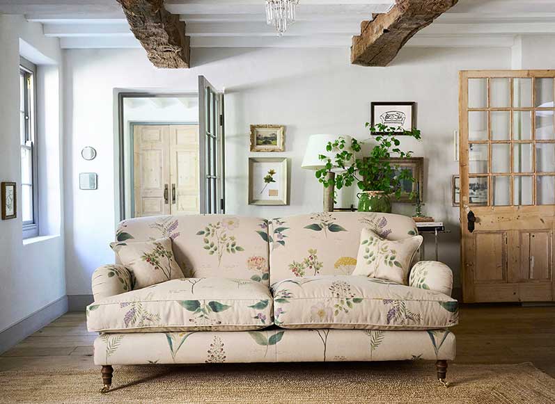 3 Kentwell 3 Seater Sofa in RHS Collection Lydia Penrose Design